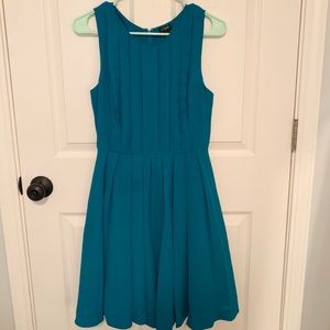 J. Crew Teal, Pleated Dress